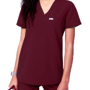 FIGS scrubs -- Burgundy Catarina Scrub Top XS